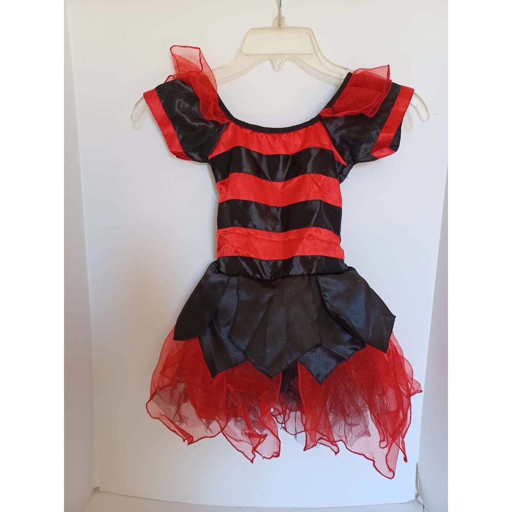 Halloween Costume Lady Bug Pirate Black and Red Tutu Dress XS Toddler 12-24 mos